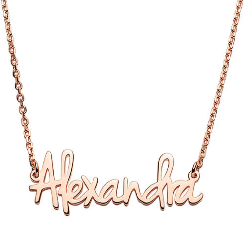 10K Rose Gold Petite Posh Script Name Necklace sold by Limoges Jewelry