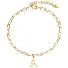 Initial Charm Paperclip Chain Bracelet sold by Limoges Jewelry