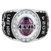 Men's Traditional CZ Oval Stone Personalized Top Class Ring sold by Limoges Jewelry