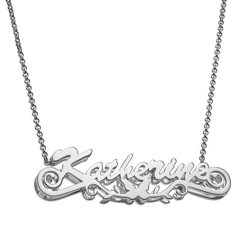 Personalized Sterling Silver Double Nameplate Necklace sold by Limoges Jewelry