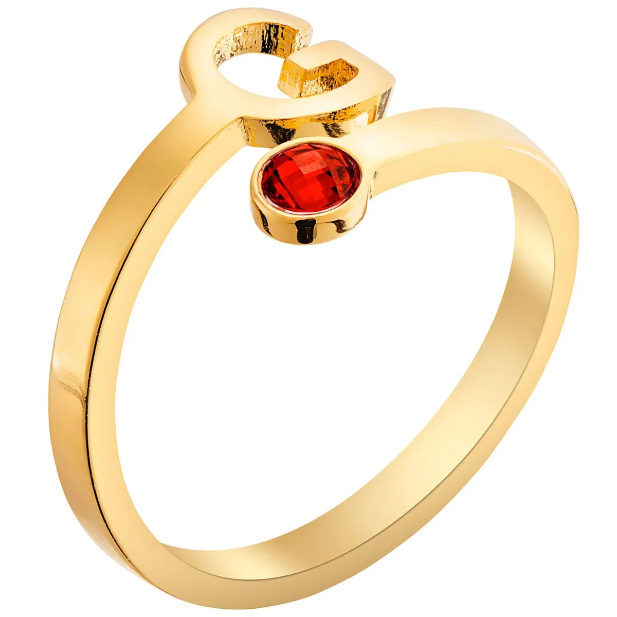 14K Gold Plated Initial and Birthstone Bypass Ring sold by Limoges Jewelry product image thumbnail 2