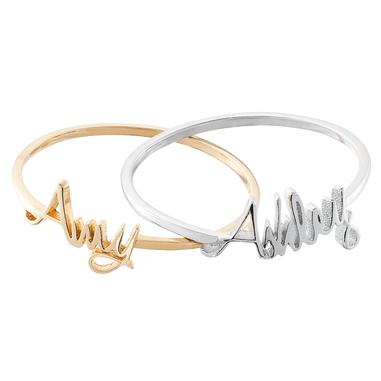 Sterling Silver Petite Script Name Ring sold by Limoges Jewelry product image thumbnail 3