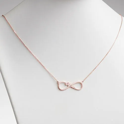 14K Rose Gold over Sterling Infinity Name Necklace sold by Limoges Jewelry