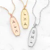 Embossed Initials with Engraving Tag Necklace sold by Limoges Jewelry