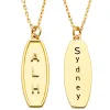 Embossed Initials with Engraving Tag Necklace sold by Limoges Jewelry