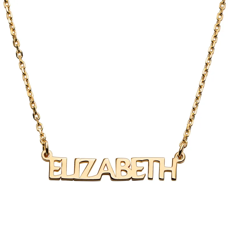 14K Gold over Sterling Petite Uppercase Name Station Necklace sold by Limoges Jewelry