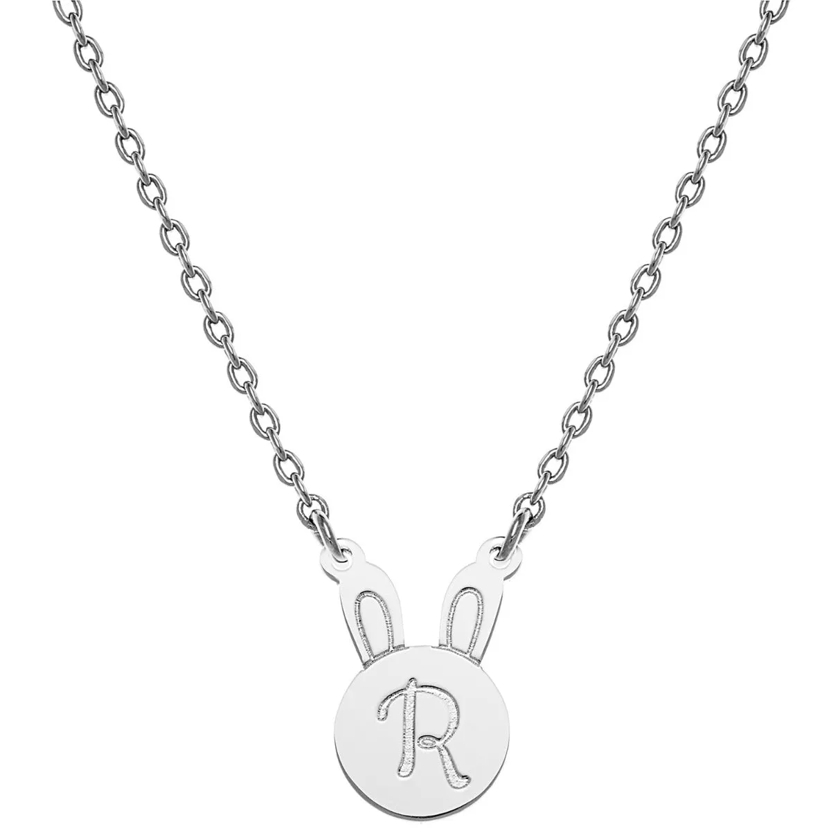 Personalized Engraved Initial bunny Necklace sold by Limoges Jewelry product image thumbnail 2