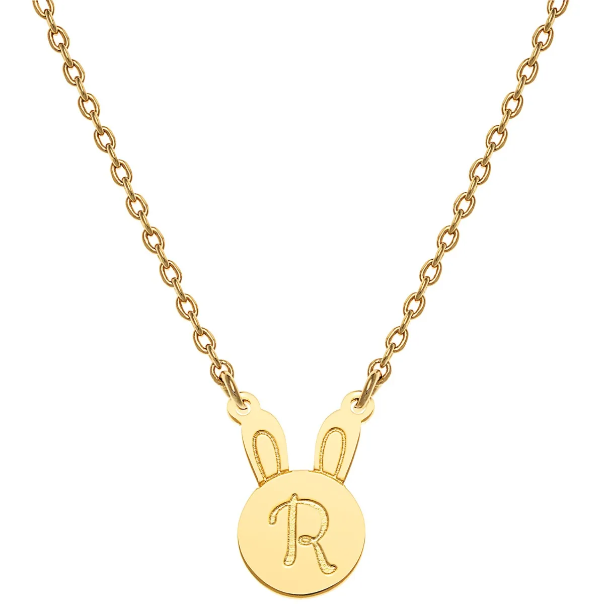Personalized Engraved Initial bunny Necklace sold by Limoges Jewelry product image thumbnail 4