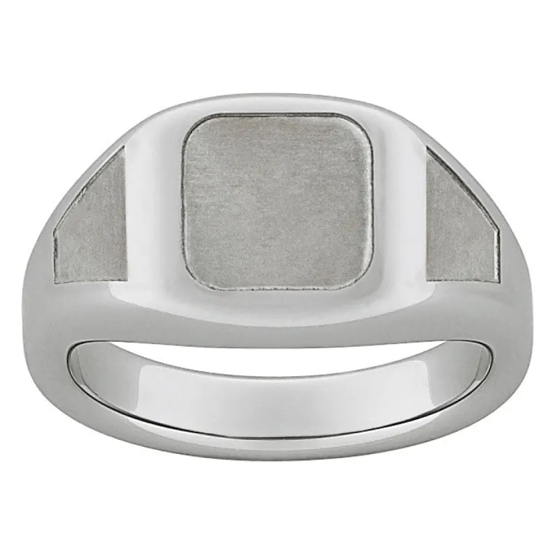 Tungsten High Polished Signet Ring sold by Limoges Jewelry