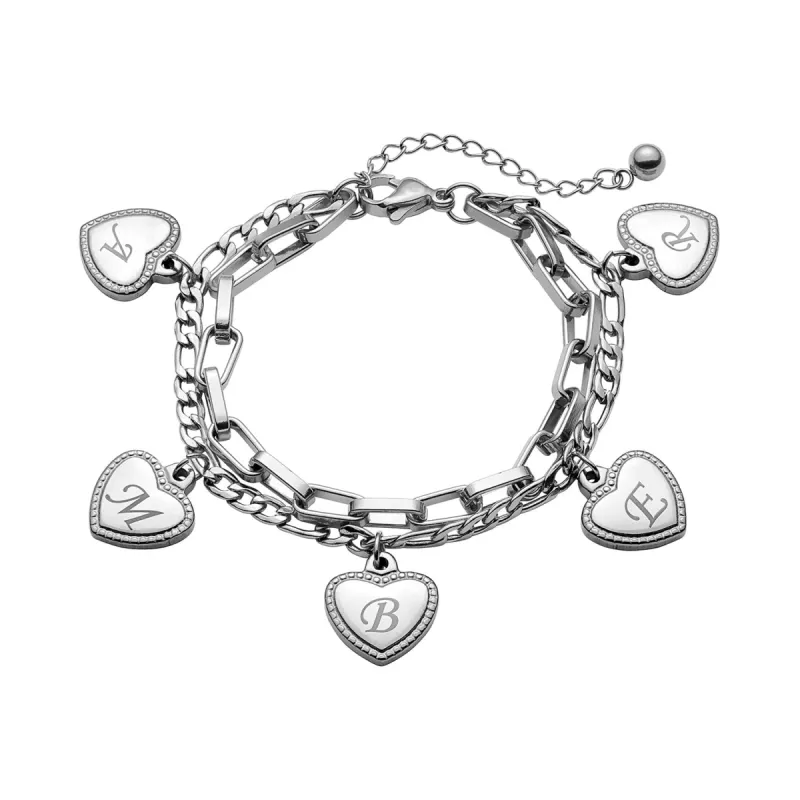 Stainless Steel Initial or Name Heart Bracelet sold by Limoges Jewelry