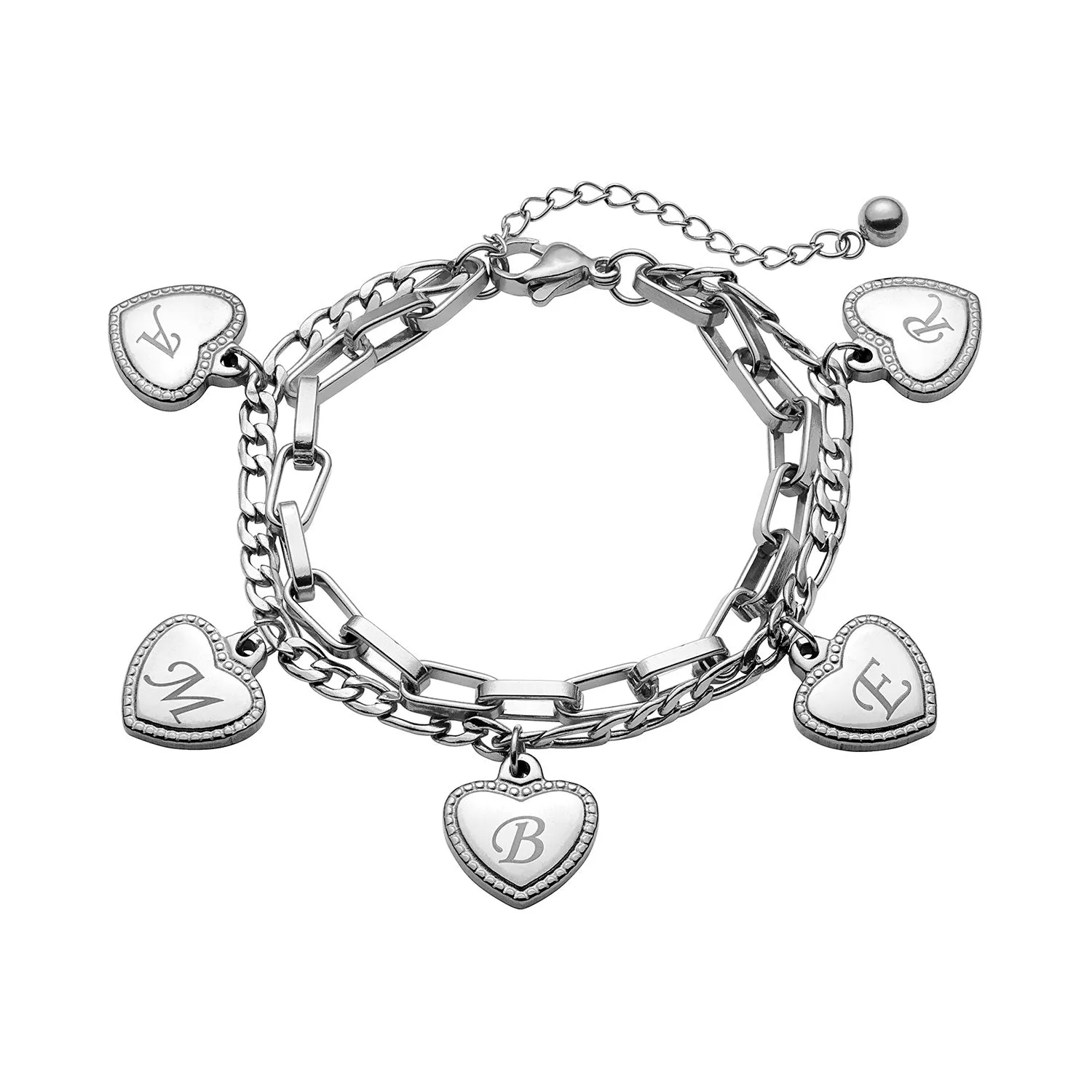 Stainless Steel Initial or Name Heart Bracelet sold by Limoges Jewelry