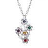 Color Flower Birthstone Necklace sold by Limoges Jewelry