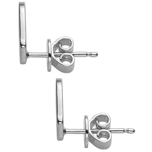 Sterling Silver Uppercase Initial Button Earring sold by Limoges Jewelry product image thumbnail 4