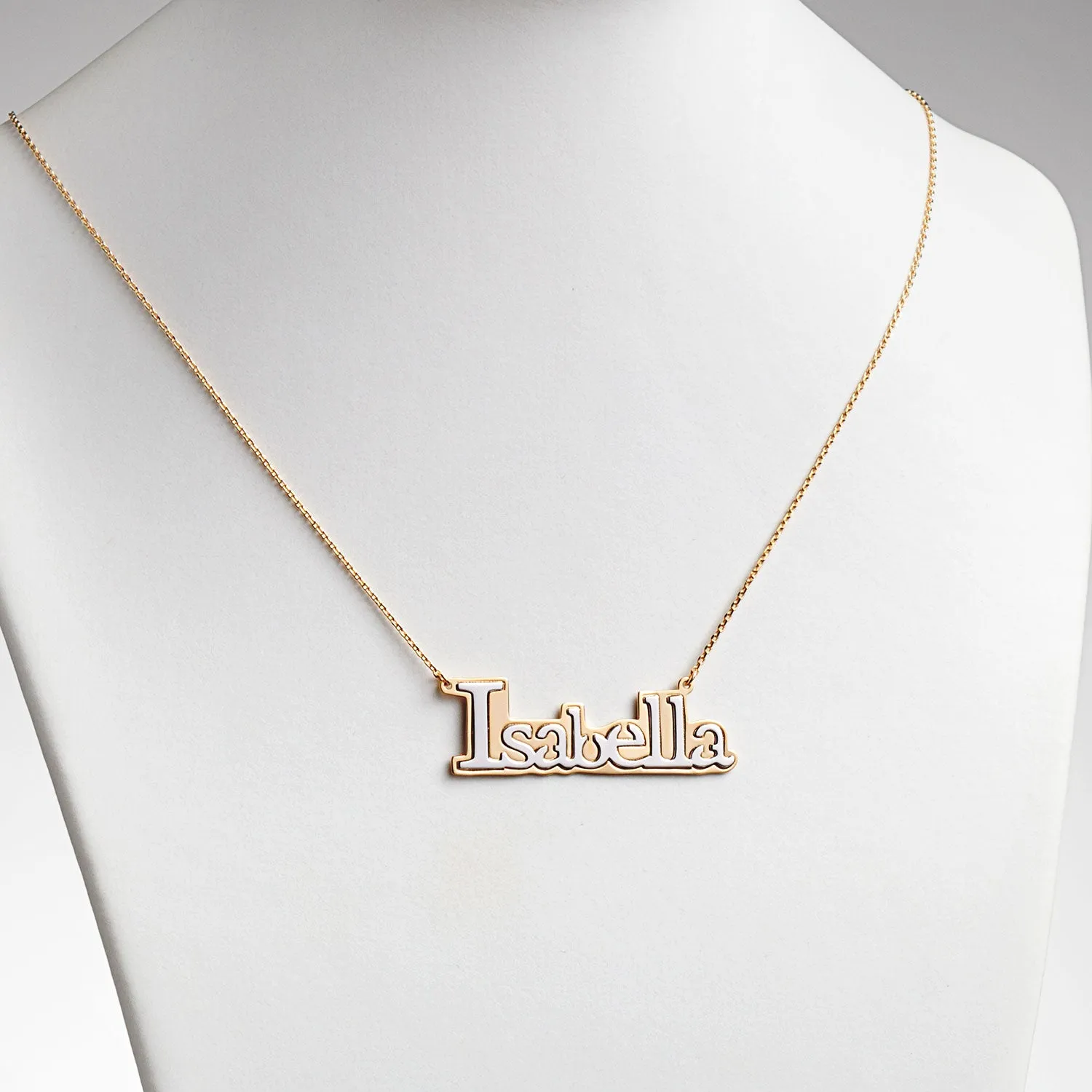 Two-tone Sterling Silver Name Necklace sold by Limoges Jewelry product image thumbnail 2