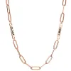 14K Rose Gold Plated Engraved Paperclip Station Necklace sold by Limoges Jewelry