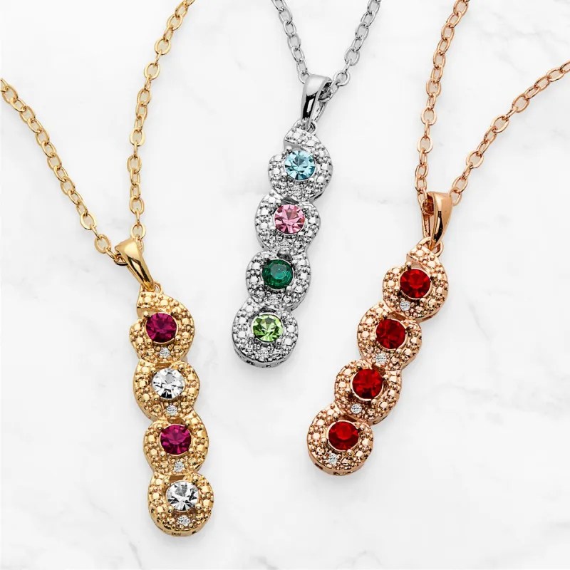 Filigree Birthstone and Diamond Accent Necklace sold by Limoges Jewelry