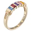 14K Gold over Sterling Baguette Birthstone Ring - 5 Stones sold by Limoges Jewelry