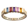 14K Gold over Sterling Baguette Birthstone Ring - 5 Stones sold by Limoges Jewelry