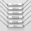 Horizontal 4-Sided Engraved Family Name Necklace sold by Limoges Jewelry