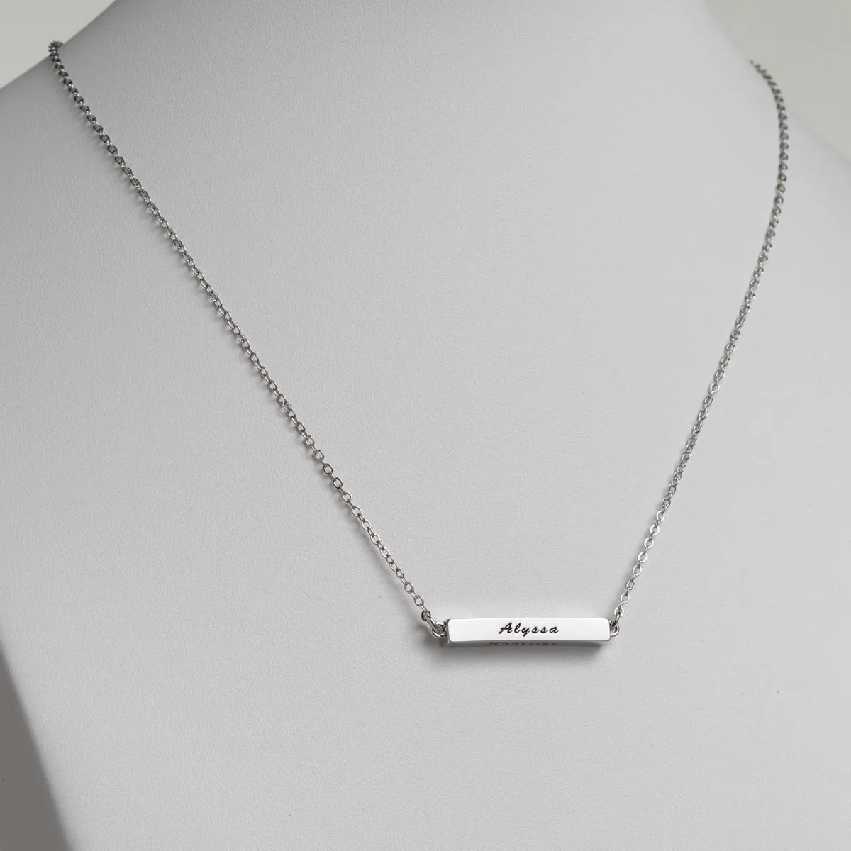 Horizontal 4-Sided Engraved Family Name Necklace sold by Limoges Jewelry product image thumbnail 3