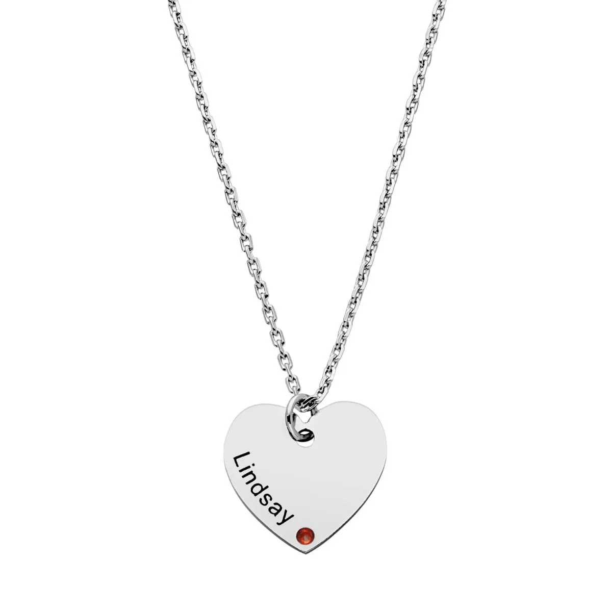 Engraved Name and Birthstone Mini Heart Necklace sold by Limoges Jewelry product image thumbnail 4