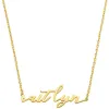 Sterling Silver Lowercase Script Name Plaque with Free Hoop Earrings sold by Limoges Jewelry