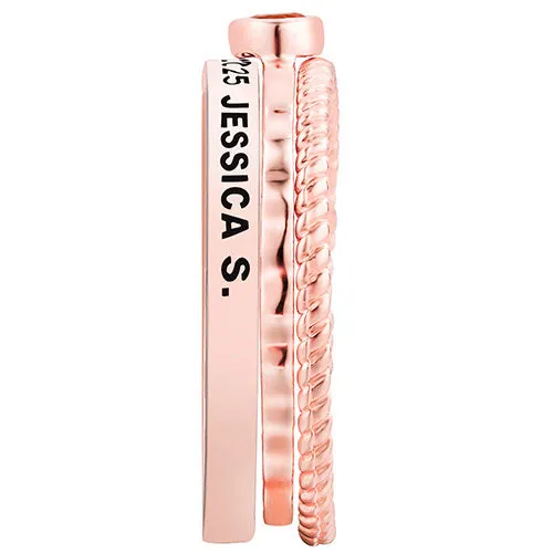 Women's 14K Rose Gold Plated Round Birthstone Stackable Freestyle Class Ring sold by Limoges Jewelry product image thumbnail 5