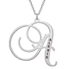 Sterling Silver Initial With Engraved Name Necklace sold by Limoges Jewelry