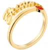 10K Yellow Gold Script Name with Birthstone Bypass Ring sold by Limoges Jewelry