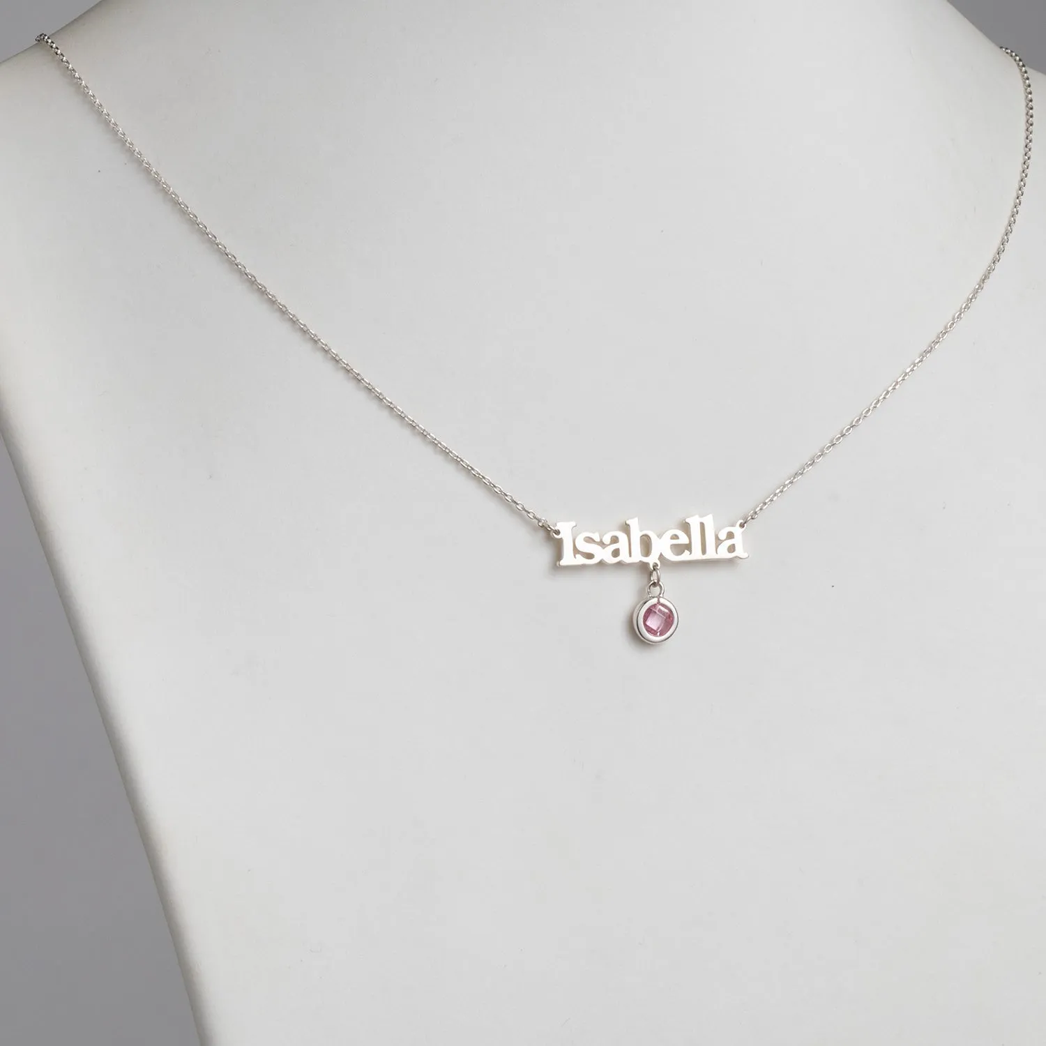 Sterling Silver Name Birthstone Necklace sold by Limoges Jewelry product image thumbnail 2