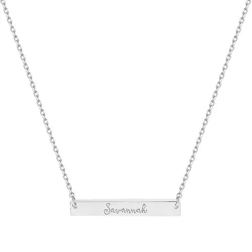 Silver Plated Mini Bar Name Necklace sold by Limoges Jewelry product image thumbnail 2