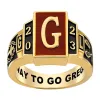 Men's 14K Gold over Sterling Genuine Stone Art Deco Class Ring sold by Limoges Jewelry