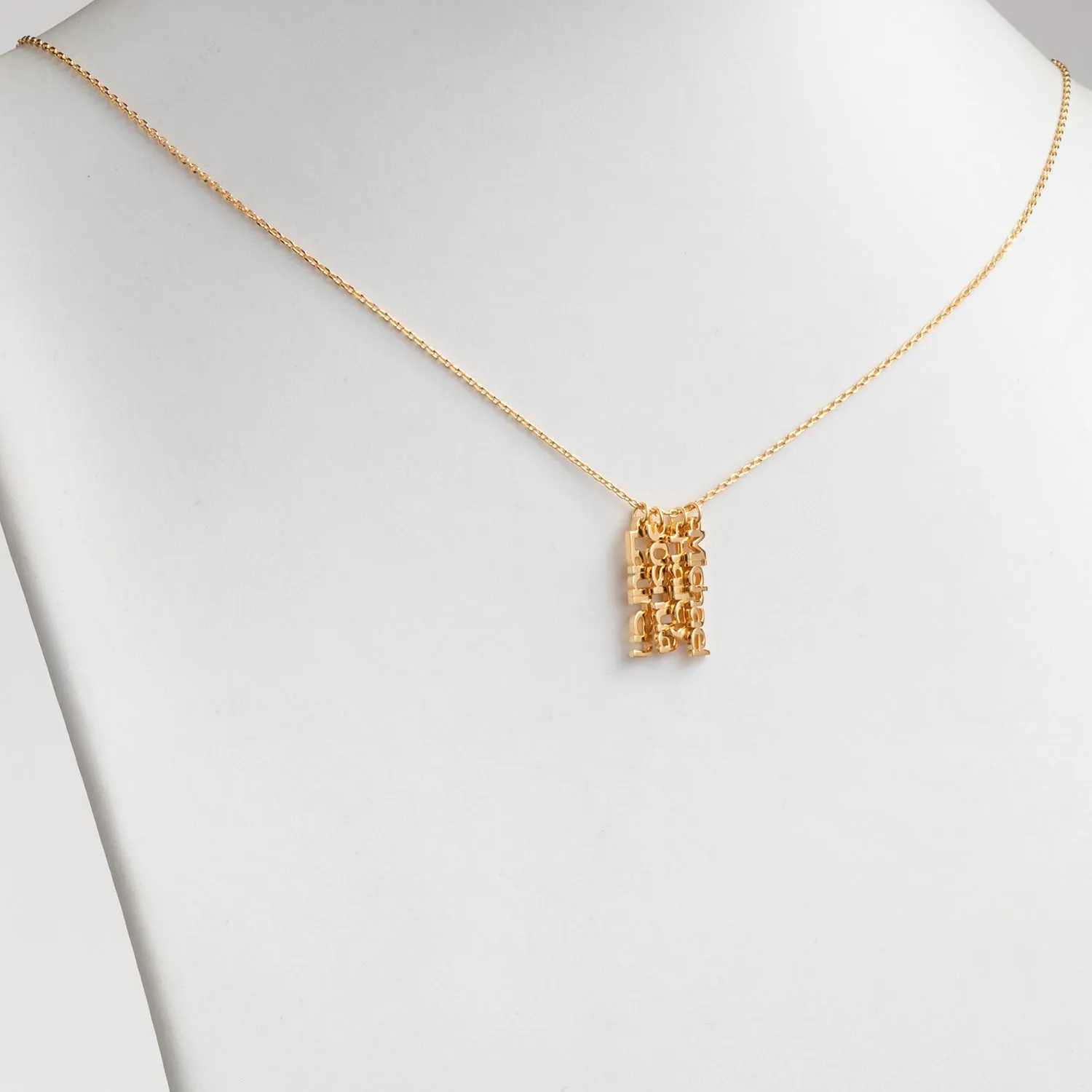 14K Gold over Sterling Petite Vertical Name Necklace - 4 Names sold by Limoges Jewelry product image thumbnail 2