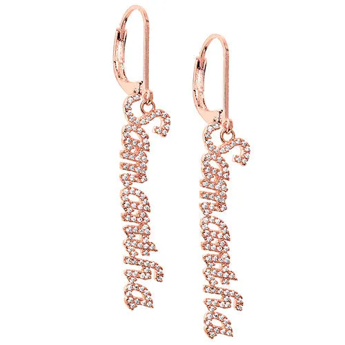 Pave CZ Name Drop Earrings sold by Limoges Jewelry product image thumbnail 4
