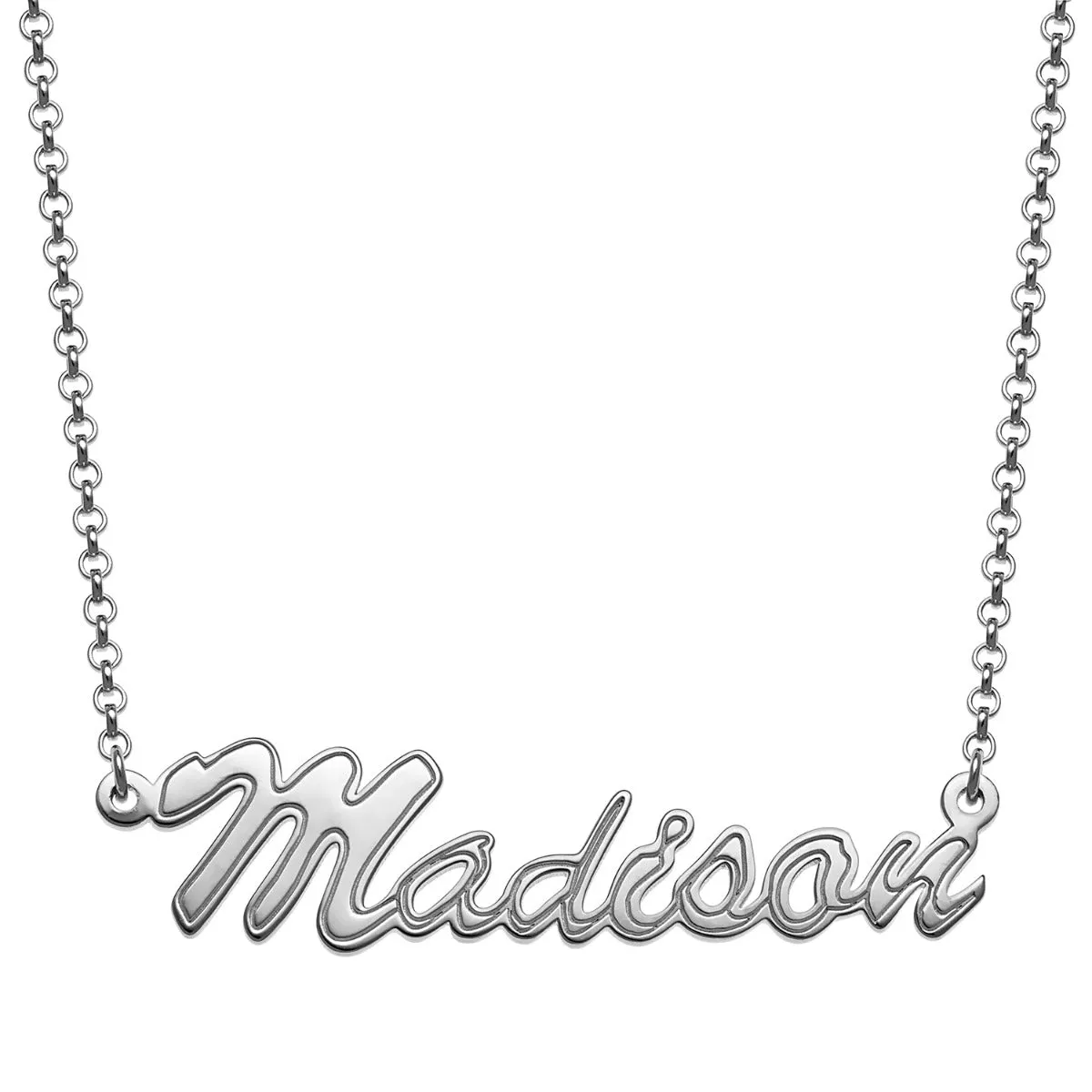 Script Name with Outline Necklace sold by Limoges Jewelry