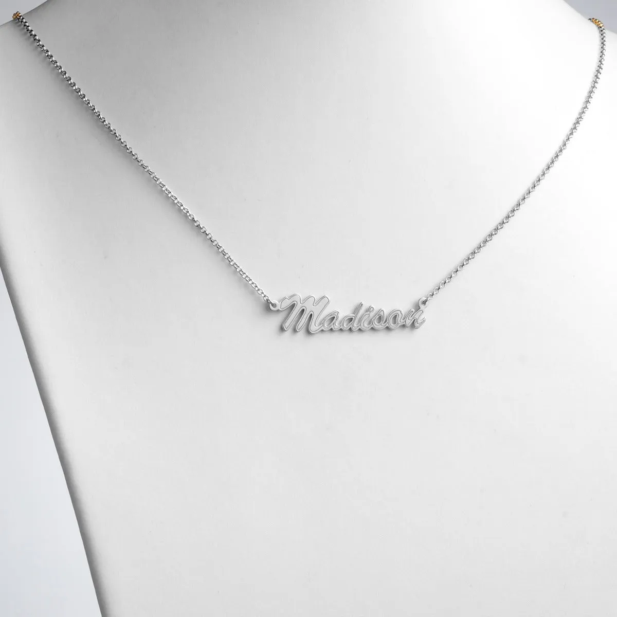 Script Name with Outline Necklace sold by Limoges Jewelry product image thumbnail 2