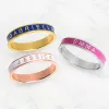 Silver Plated Enamel Name Band Ring sold by Limoges Jewelry