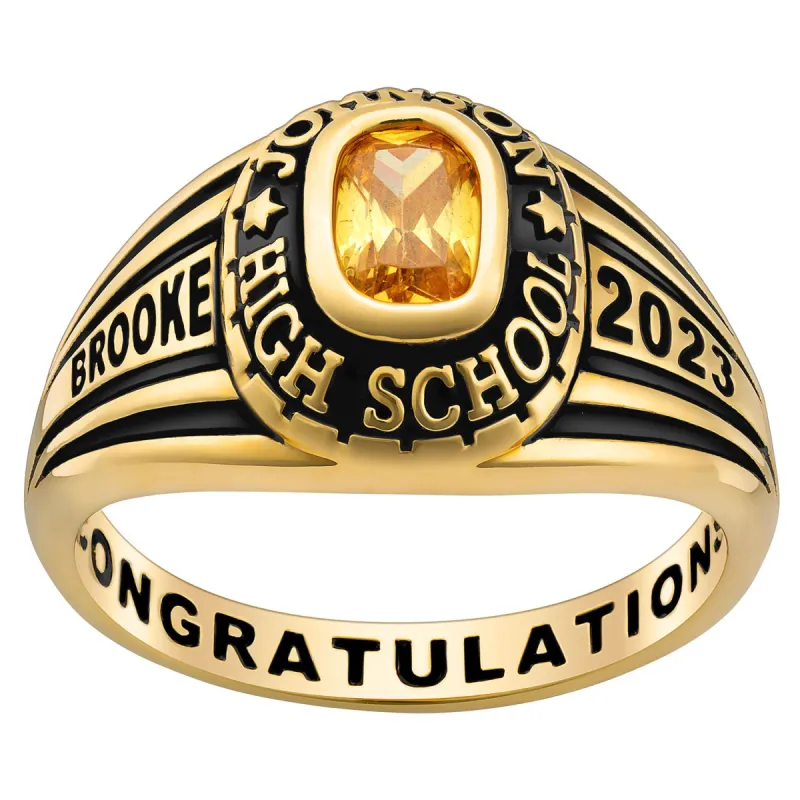 Ladies' 14K Gold over Sterling Traditional Class Ring sold by Limoges Jewelry