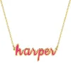 Personalized Enamel Lowercase Script Name Necklace sold by Limoges Jewelry