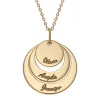 14K Gold over Sterling Nesting Circles with Names Necklace sold by Limoges Jewelry