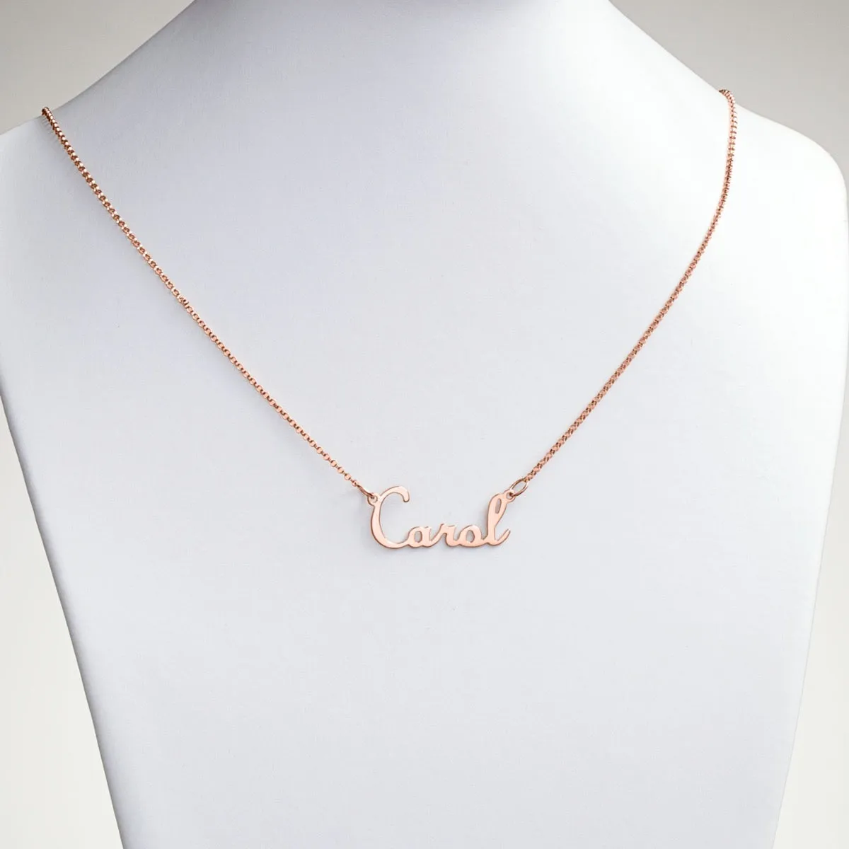 14K Rose Gold over Sterling Script Name Necklace sold by Limoges Jewelry product image thumbnail 3