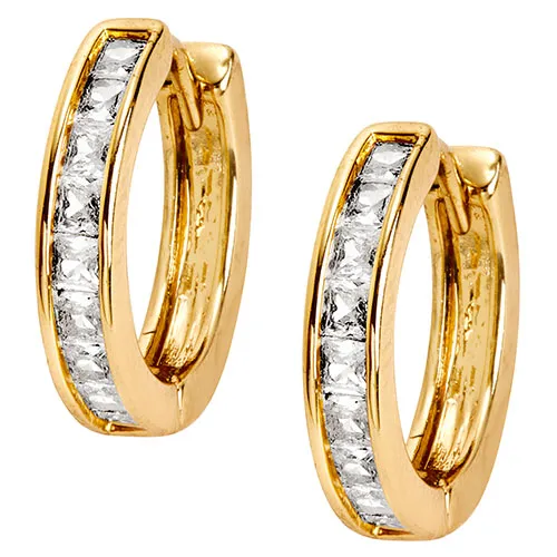 Goldtone CZ Halo Stud Earrings, Hoop and Ring Set sold by Limoges Jewelry product image thumbnail 5
