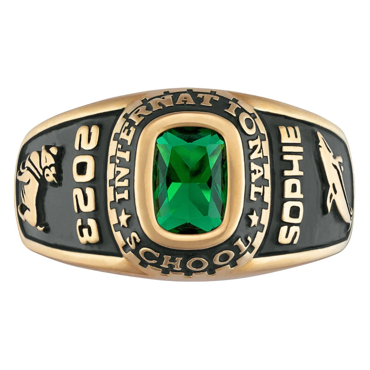 Ladies 18K Gold over Sterling Traditional Stone Class Ring sold by Limoges Jewelry product image thumbnail 2