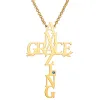 14K Gold Plated Amazing Grace Cross with Birthstone Necklace sold by Limoges Jewelry
