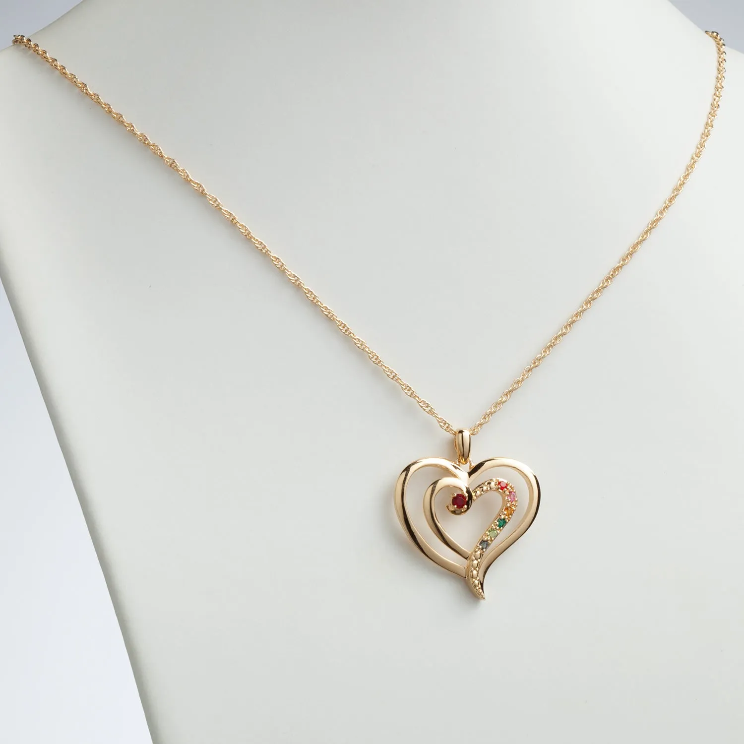 Family Heart Birthstone Pendant sold by Limoges Jewelry product image thumbnail 2