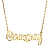 14K Gold Plated Fancy Script Name Necklace sold by Limoges Jewelry