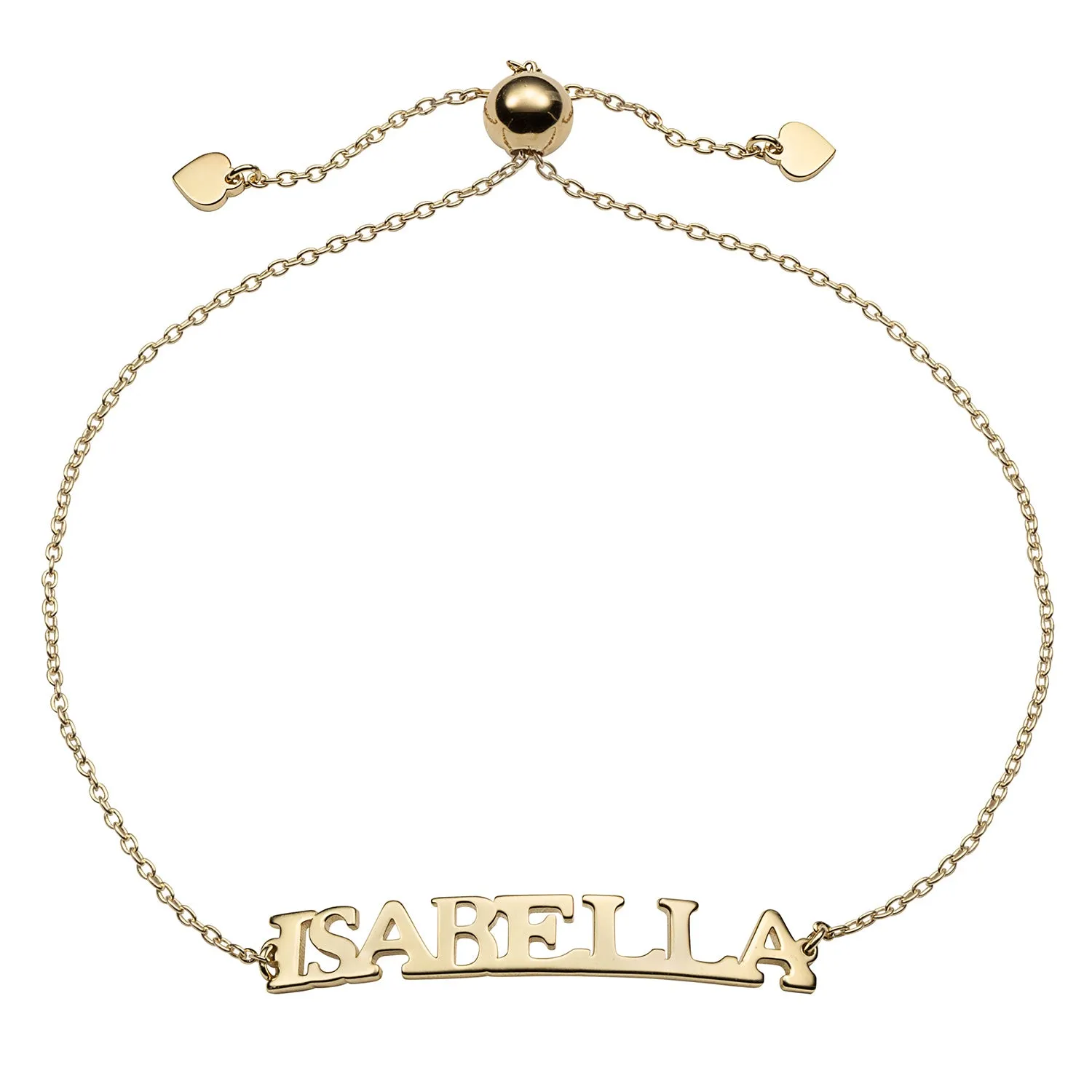 14K Gold over Sterling Adjustable Name Bracelet sold by Limoges Jewelry