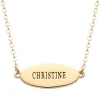 14K Gold Plated Engraved Name Oval Plaque Necklace sold by Limoges Jewelry