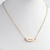 14K Gold Plated Engraved Name Oval Plaque Necklace sold by Limoges Jewelry