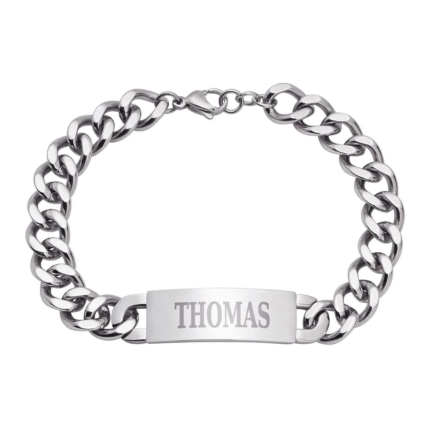 Stainless Steel Engraved Men's ID Bracelet sold by Limoges Jewelry